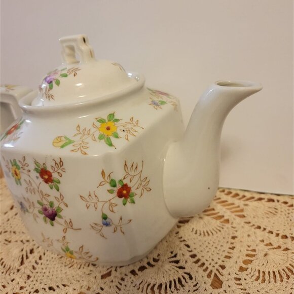 Porcelain Hand Painted Square Floral Teapot w/Lid Takito Japan - Picture 5 of 13
